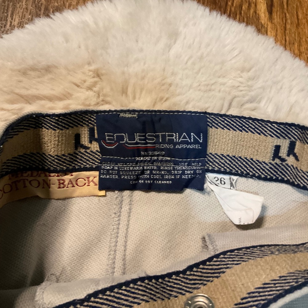 Miller's Medalist Cotton Back‎ Breech Size 26 Light Gray Riding Pants Equestrian - Picture 2 of 9